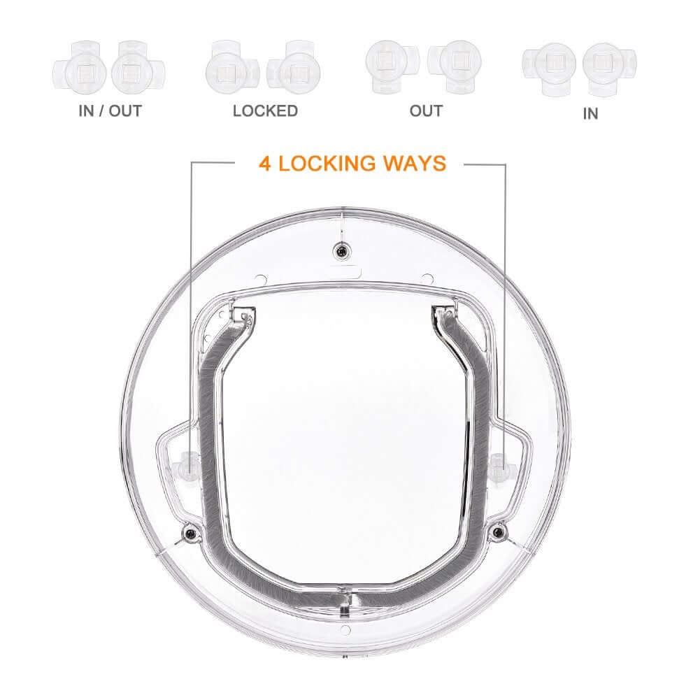 Cat door with noise reduction