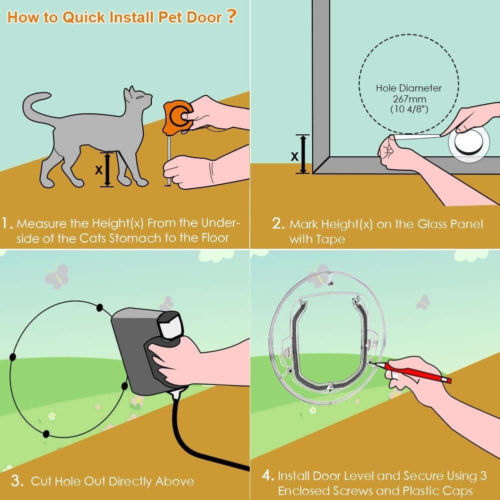 Durable ABS plastic pet door