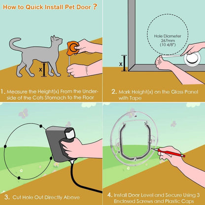 Durable ABS plastic pet door
