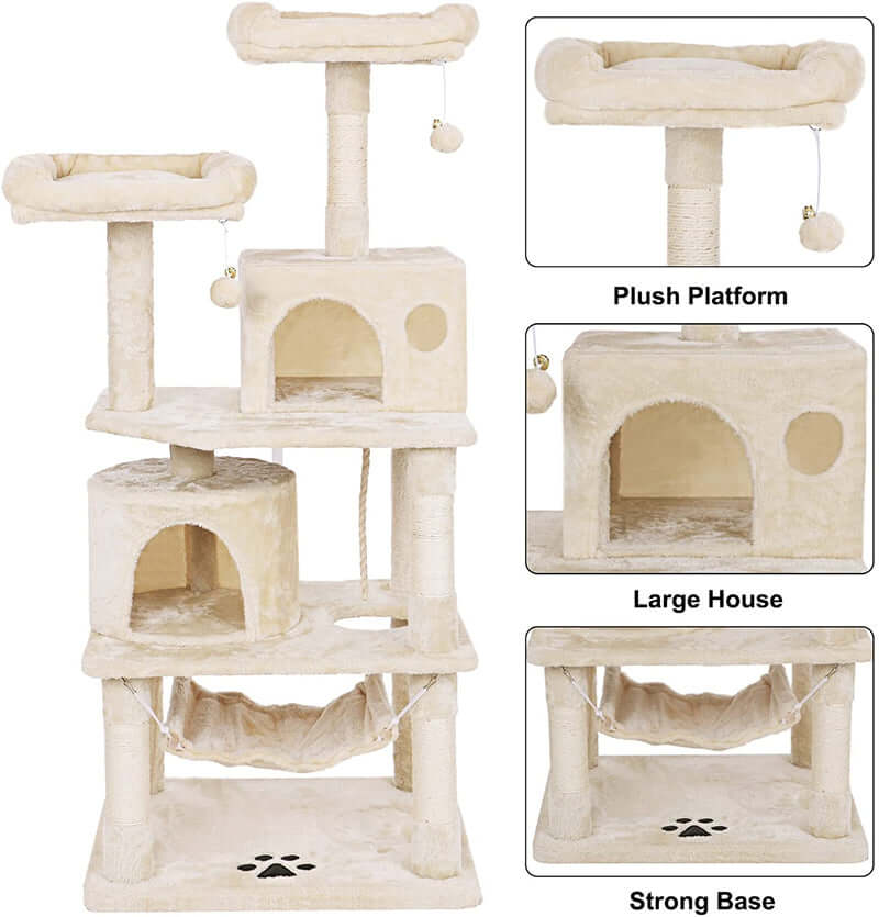 Cat Tree 150CM with Scratching Posts Hammock - The Shopsite