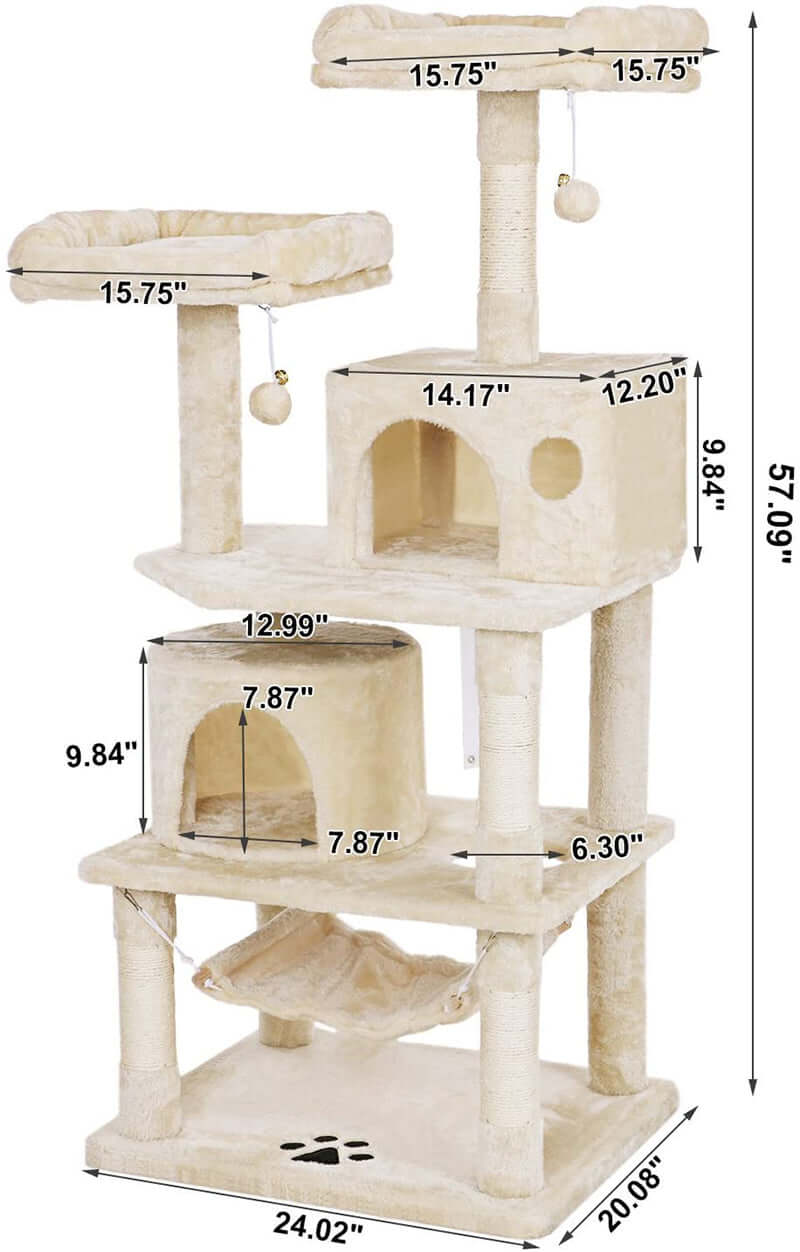 Cat Tree 150CM with Scratching Posts Hammock - The Shopsite