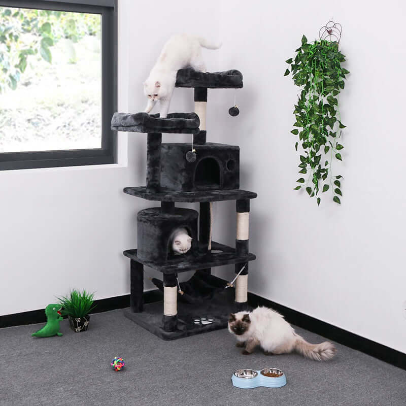 Cat Tree House with Scratching Posts Hammock - The Shopsite
