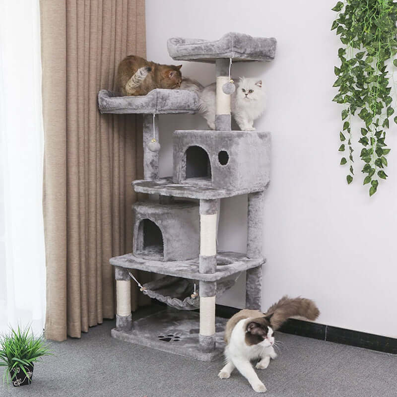 Cat Tree House with Scratching Posts Hammock - The Shopsite
