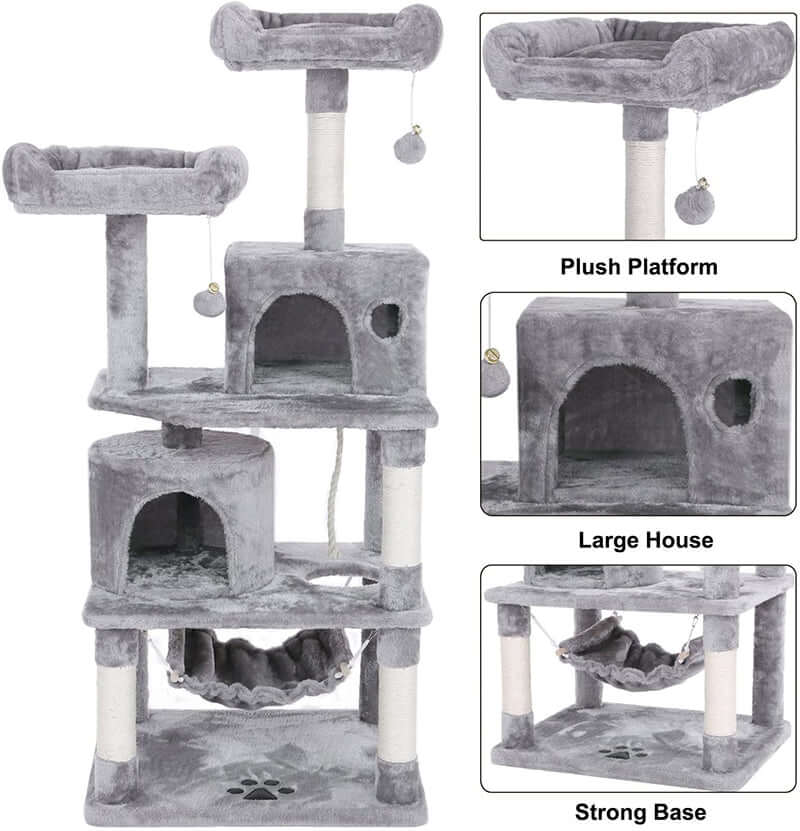 Cat Tree House with Scratching Posts Hammock - The Shopsite