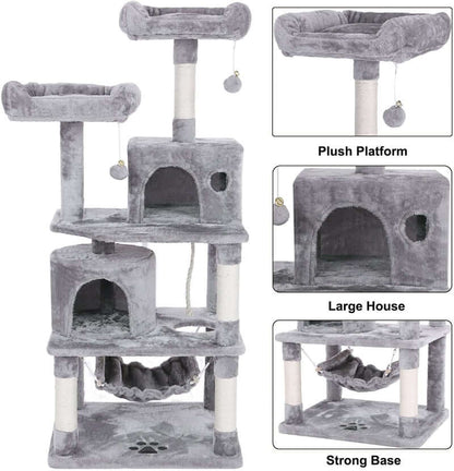 Cat Tree House with Scratching Posts Hammock - The Shopsite