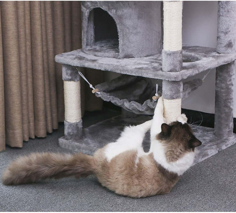Cat Tree House with Scratching Posts Hammock - The Shopsite