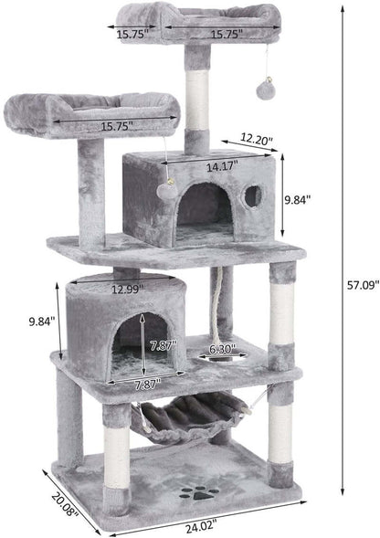Cat Tree House with Scratching Posts Hammock - The Shopsite