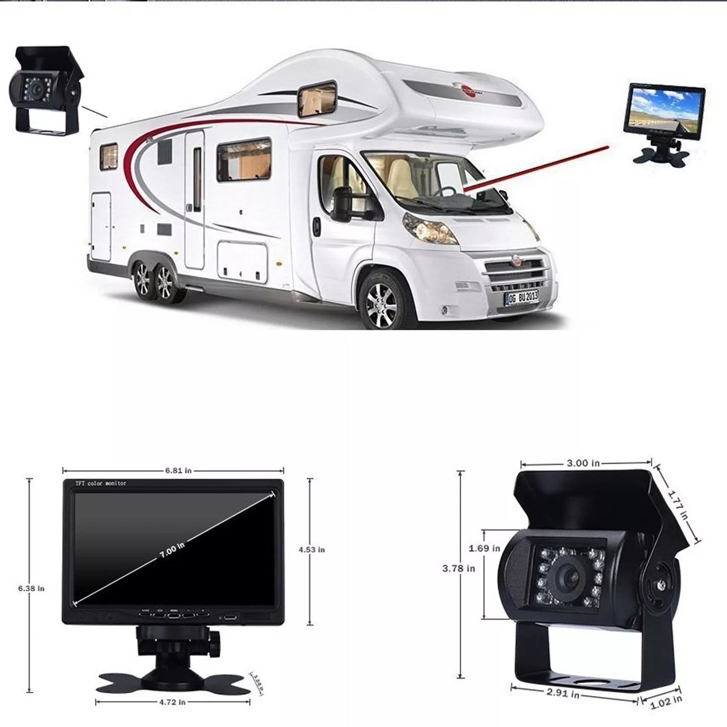Monitor Reverse Camera Rear View Parking
