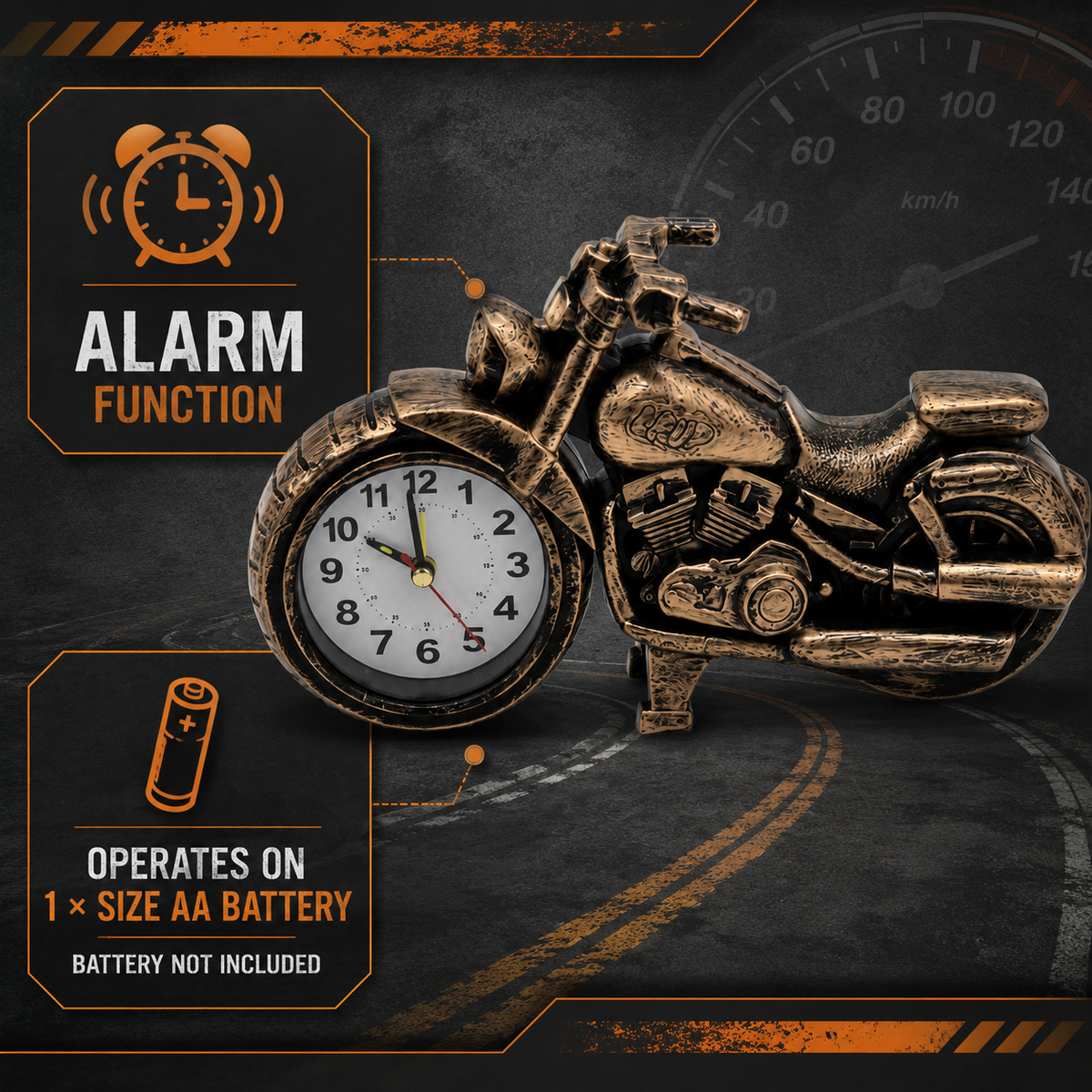 Motorcycle-Shaped Table Alarm Clock – CD267