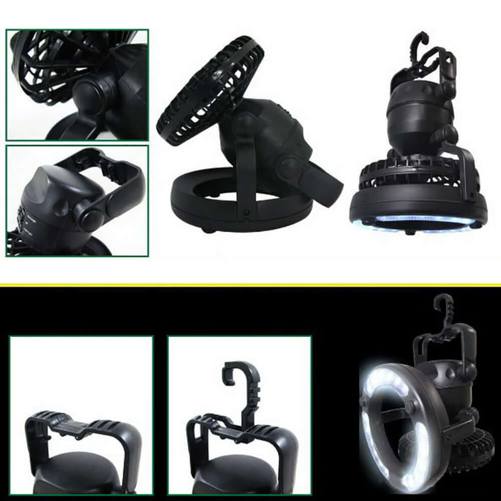 2 In 1 Camping Tent Lamp Lantern with Ceiling Fan - The Shopsite