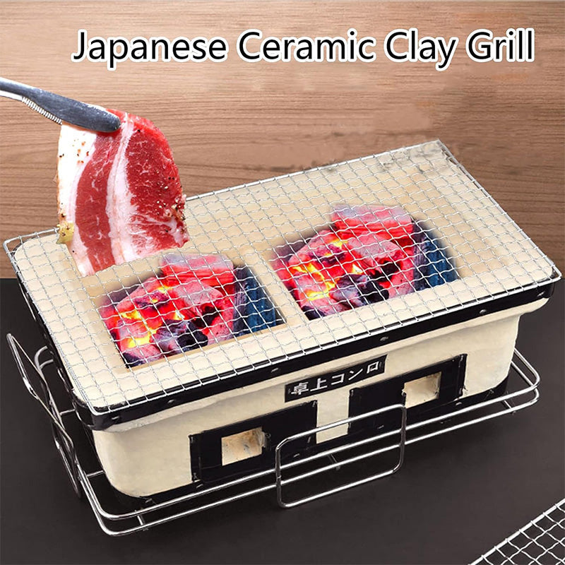 Portable tabletop charcoal grill