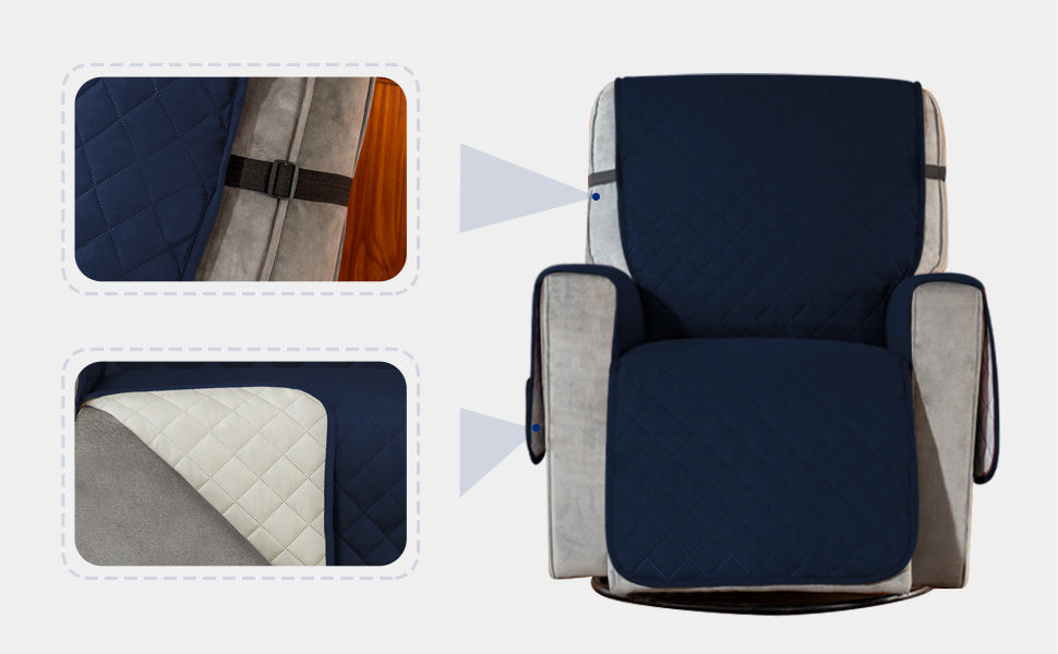 Recliner Chair Cover Sofa Slipcover Couch Protector with Non Slip Strap - The Shopsite