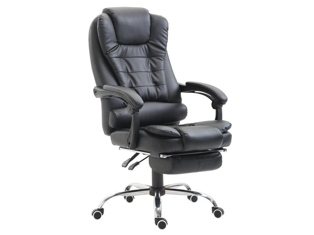 Office Chair with Footrest Black - The Shopsite