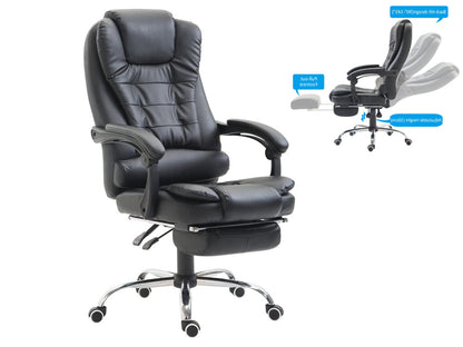 Office Chair with Footrest Black - The Shopsite