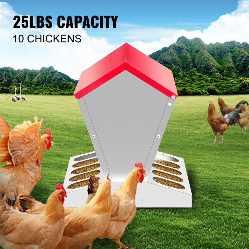 durable metal poultry feeder