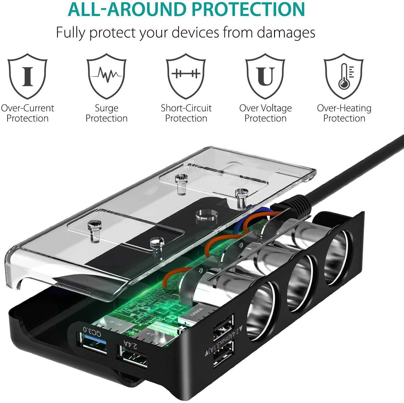LED voltage display on adapter