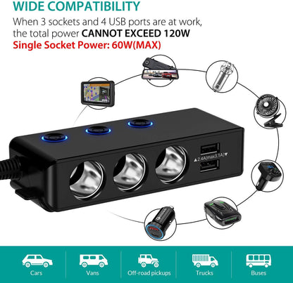 Adapter with extension power cord