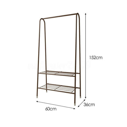 Cloth Rack Garment Rack Metal Coffee color - The Shopsite