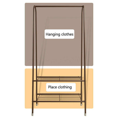 Cloth Rack Garment Rack Metal Coffee color - The Shopsite