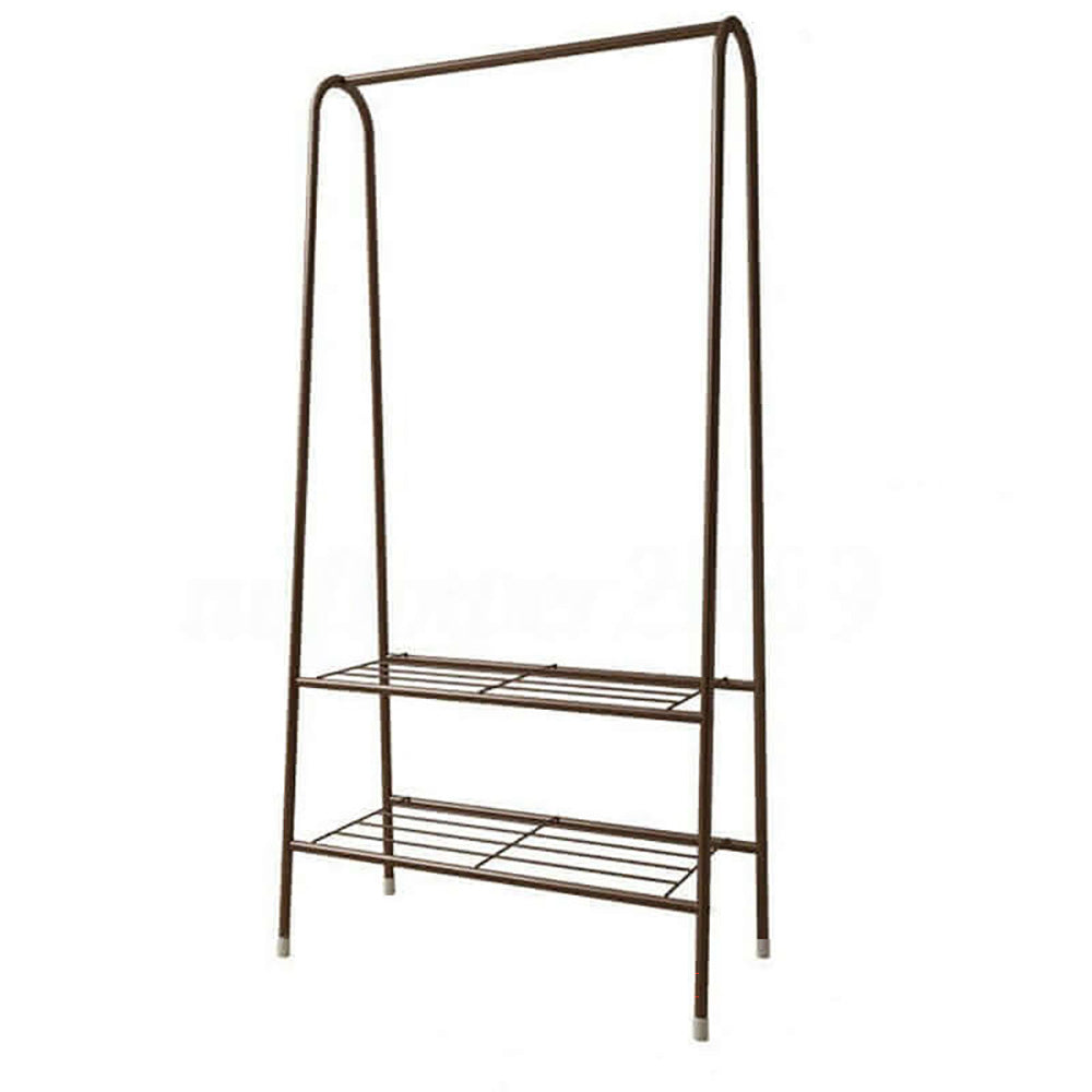 Brown cloth rack full view