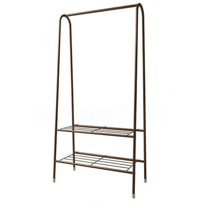 Brown cloth rack full view