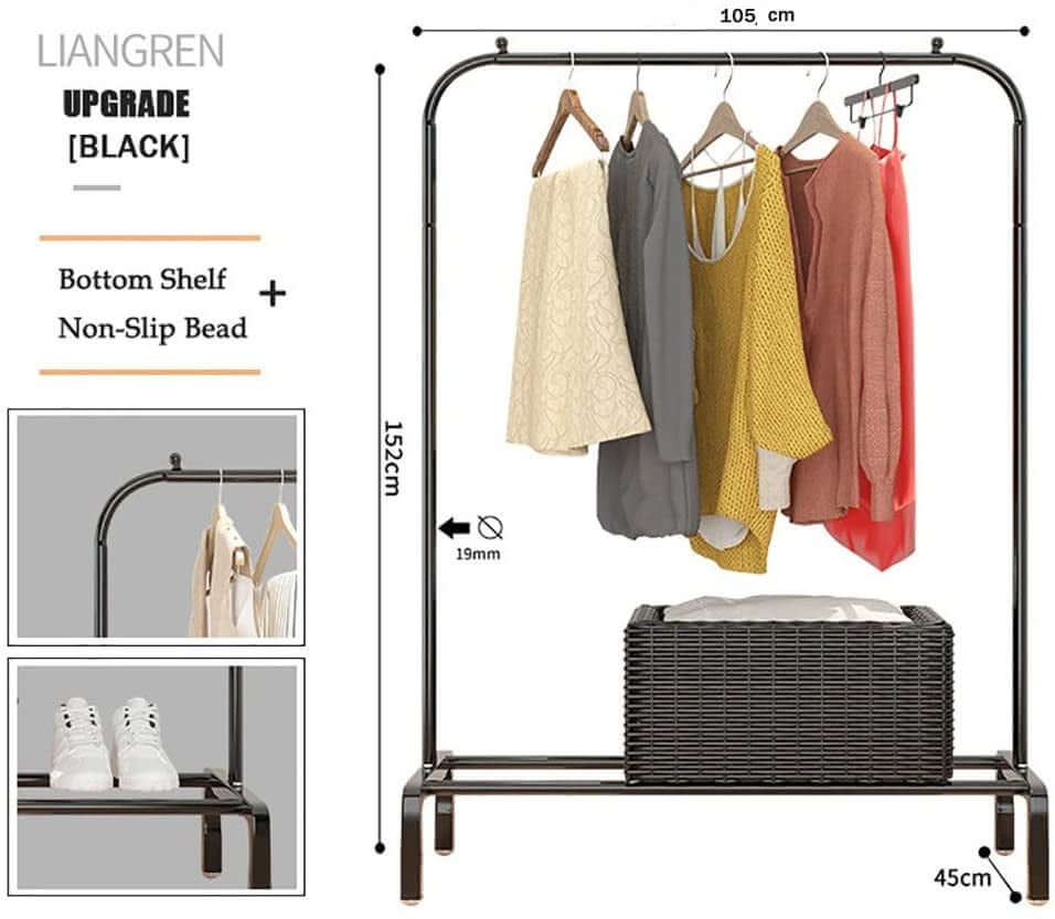 Cloth Rack Garment Rack Metal Black - The Shopsite