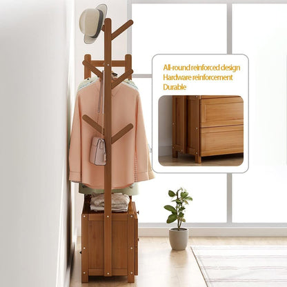 Cloth Rack Coat Rack Bamboo Wardrobe