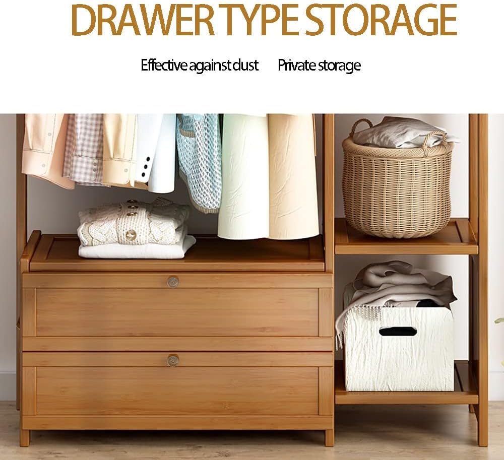 Cloth Rack Coat Rack Bamboo Wardrobe