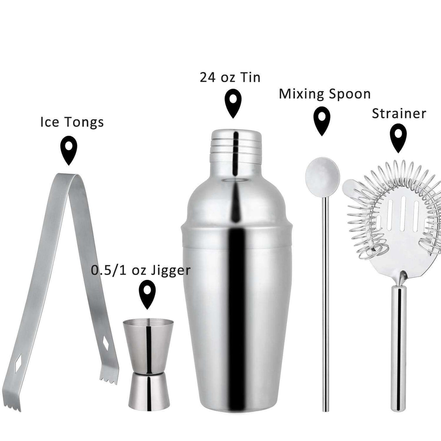 Cocktail Shaker 750Ml Set Bar Drink Mixer Kit Stainless Steel