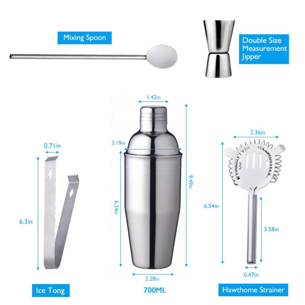 Cocktail Shaker 750Ml Set Bar Drink Mixer Kit Stainless Steel - The Shopsite