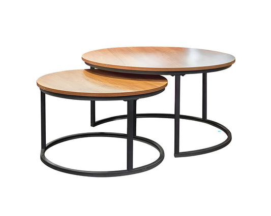 2 in 1 Round Nesting Coffee Table for Living Room