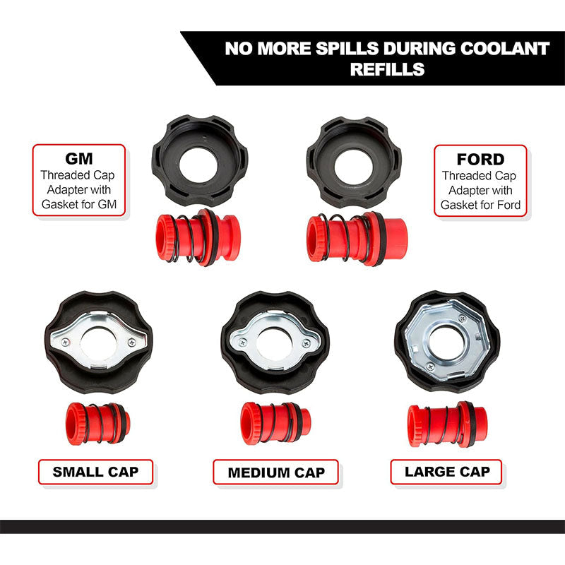 Spill Proof Car Radiator Coolant Filling Funnel Kit