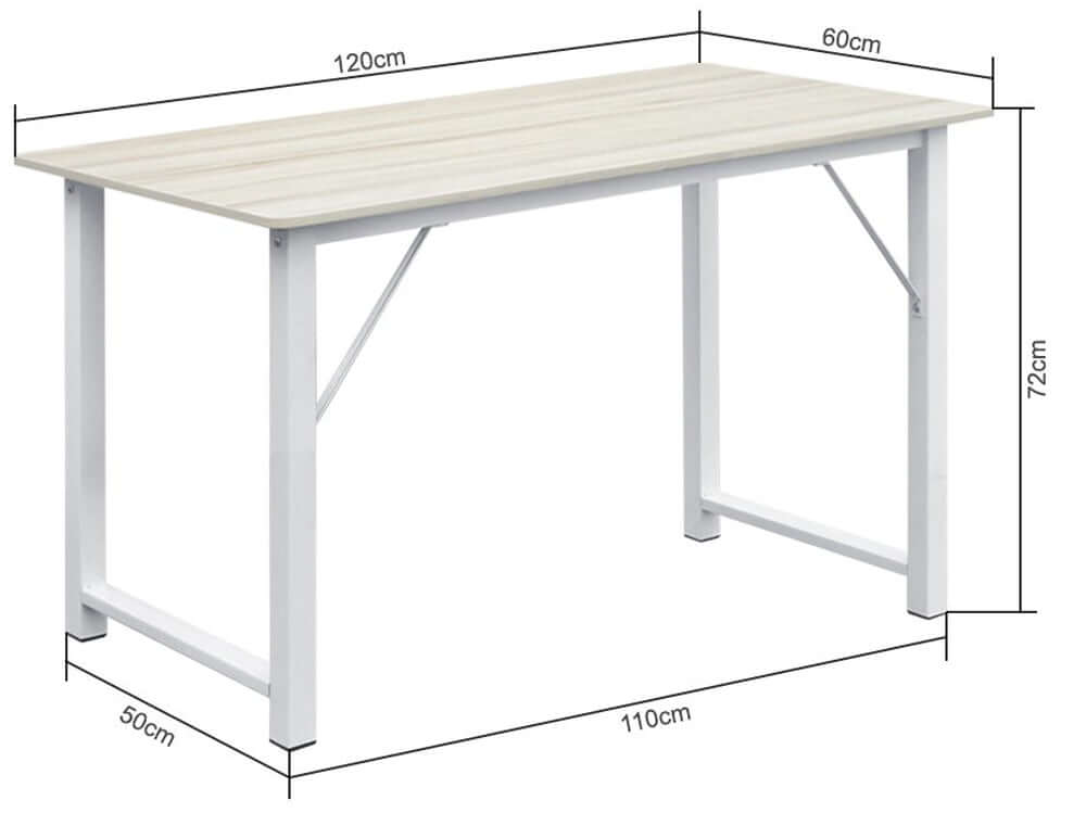 Computer Desk 120Cm White - The Shopsite
