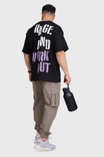 Unisex Rage Oversized T-shirts Black