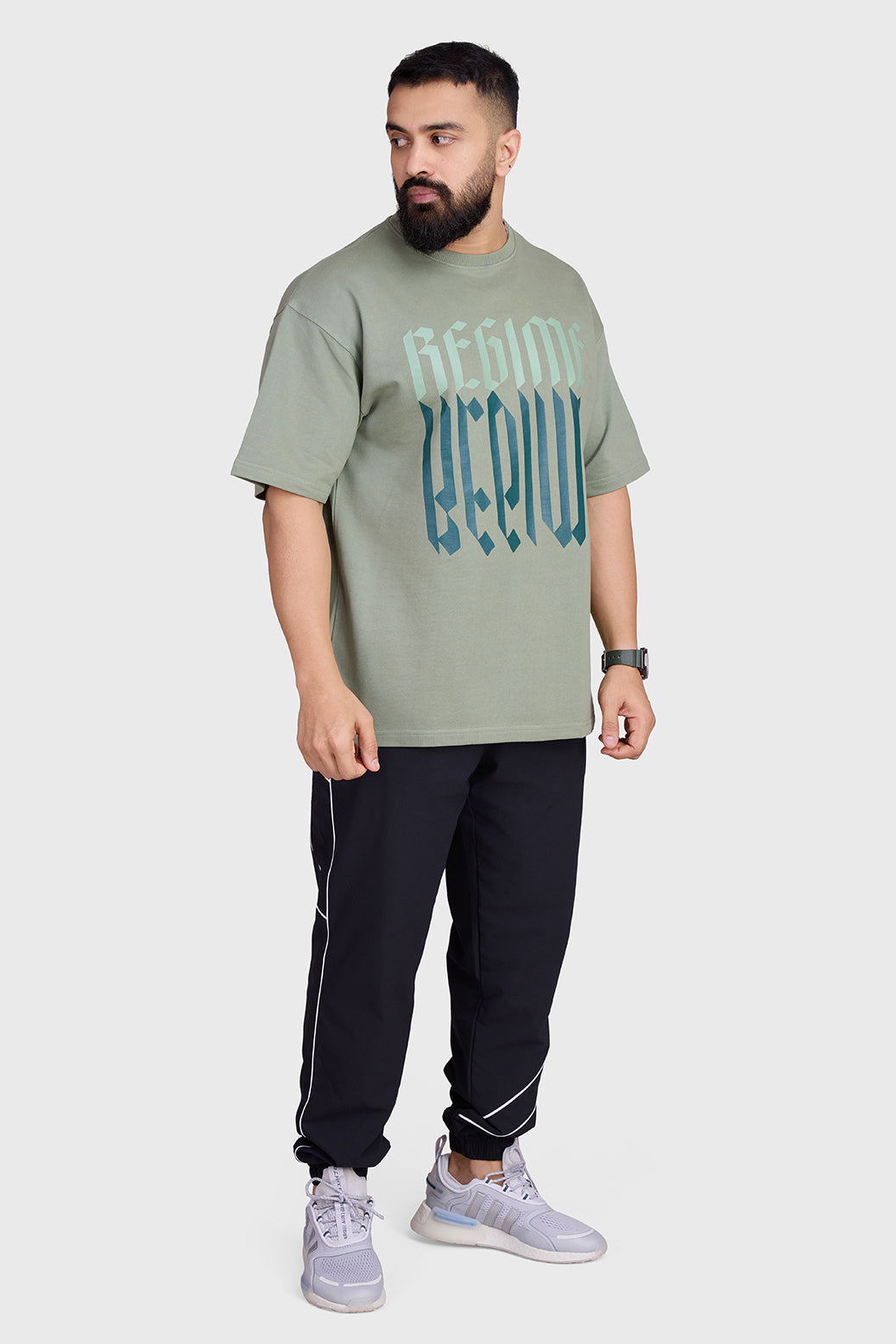 Unisex Regime Oversized T-shirts Sage Green