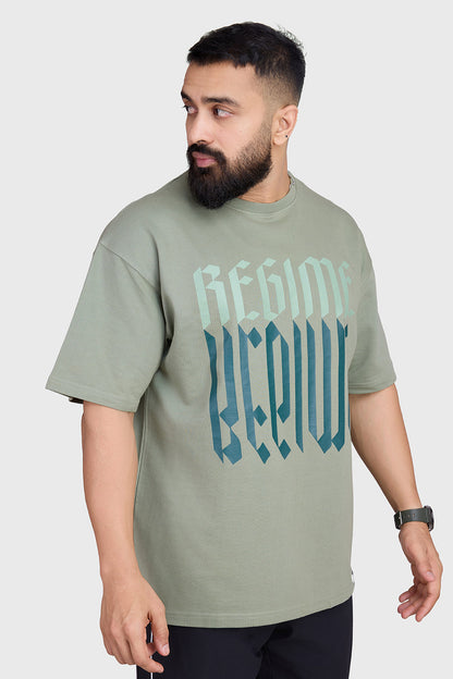 Unisex Regime Oversized T-shirts Sage Green