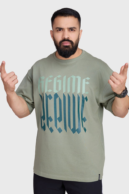 Unisex Regime Oversized T-shirts Sage Green