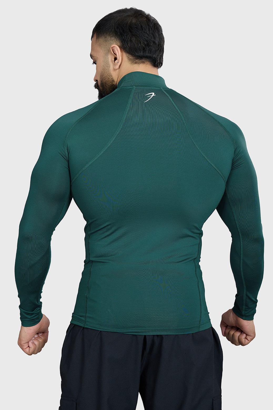 High Neck Compression Full Sleeves T-shirt Emerald