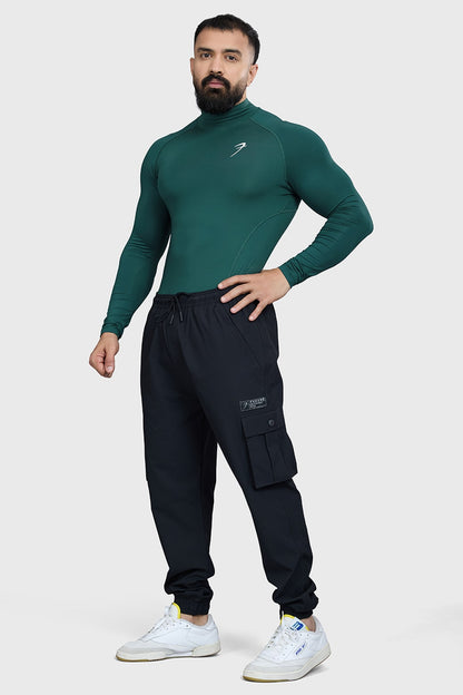 High Neck Compression Full Sleeves T-shirt Emerald