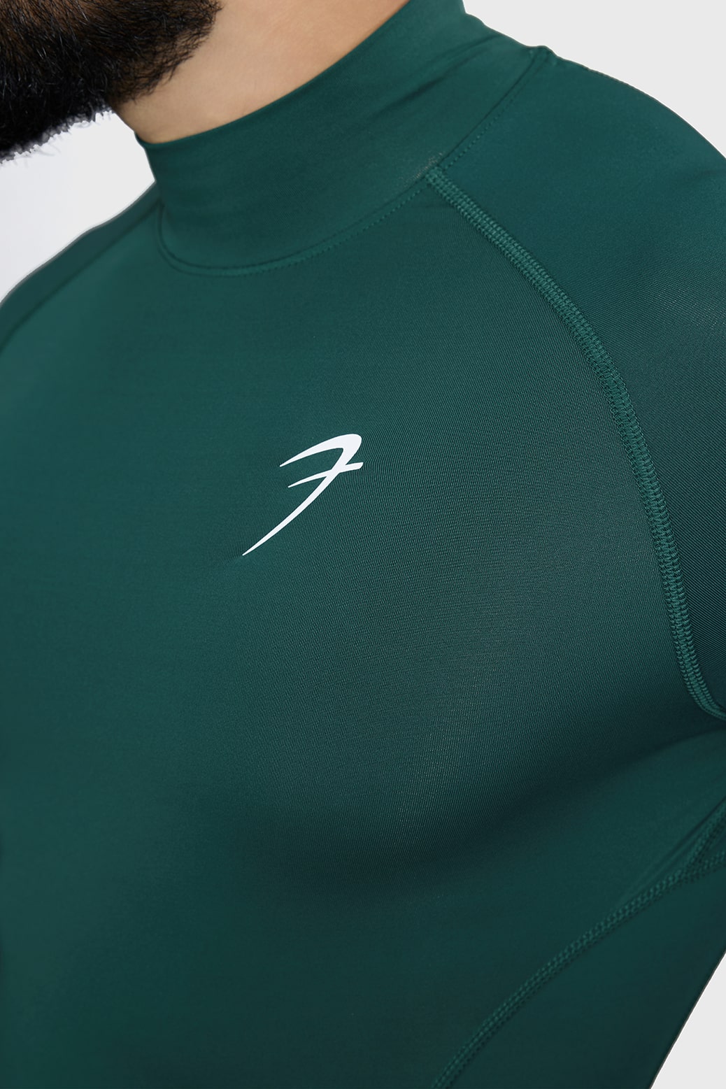 High Neck Compression Full Sleeves T-shirt Emerald