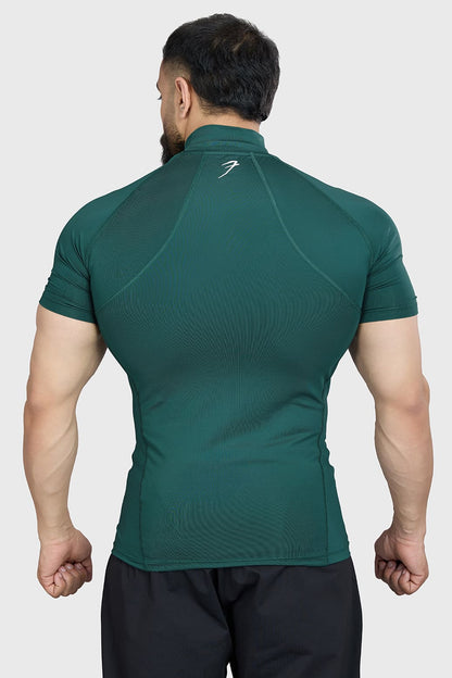 High Neck Compression T-shirt Emerald
