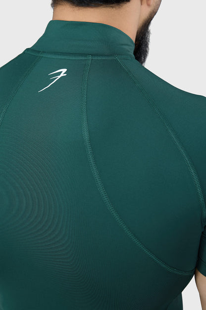 High Neck Compression T-shirt Emerald