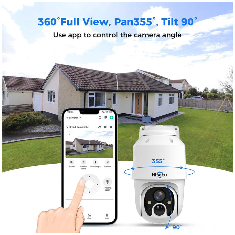Security camera with PTZ function