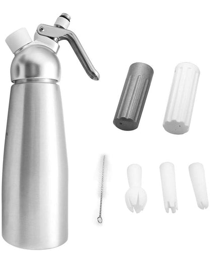 Silver aluminum cream dispenser