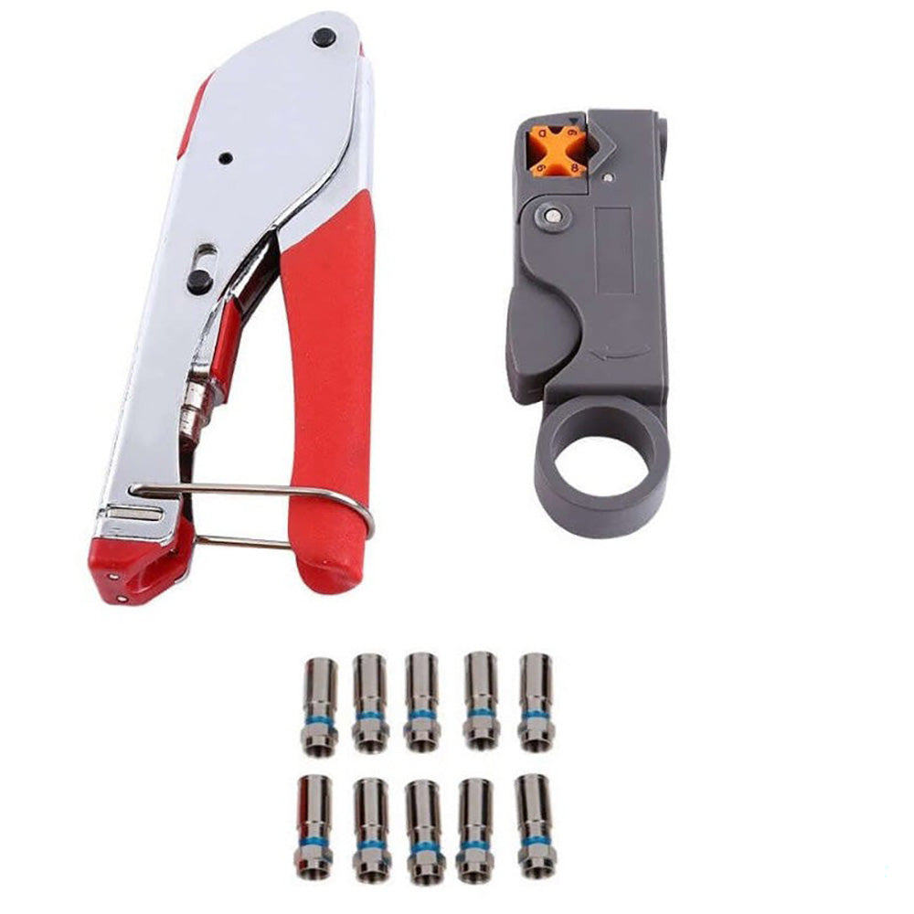 Coax cable crimper tool