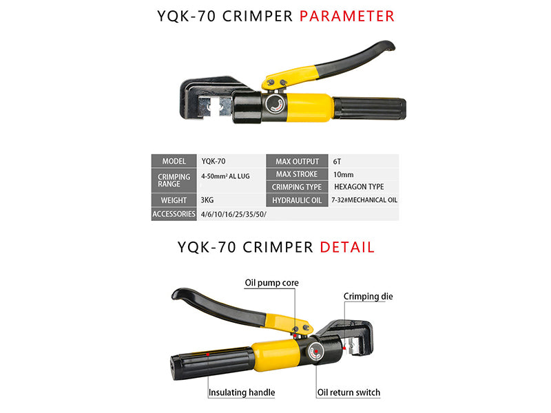 Hydraulic crimping tool with carrying case