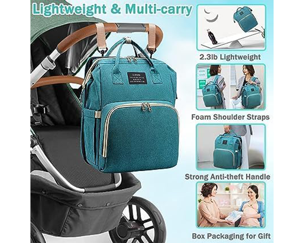 5 in 1 nappy bag black