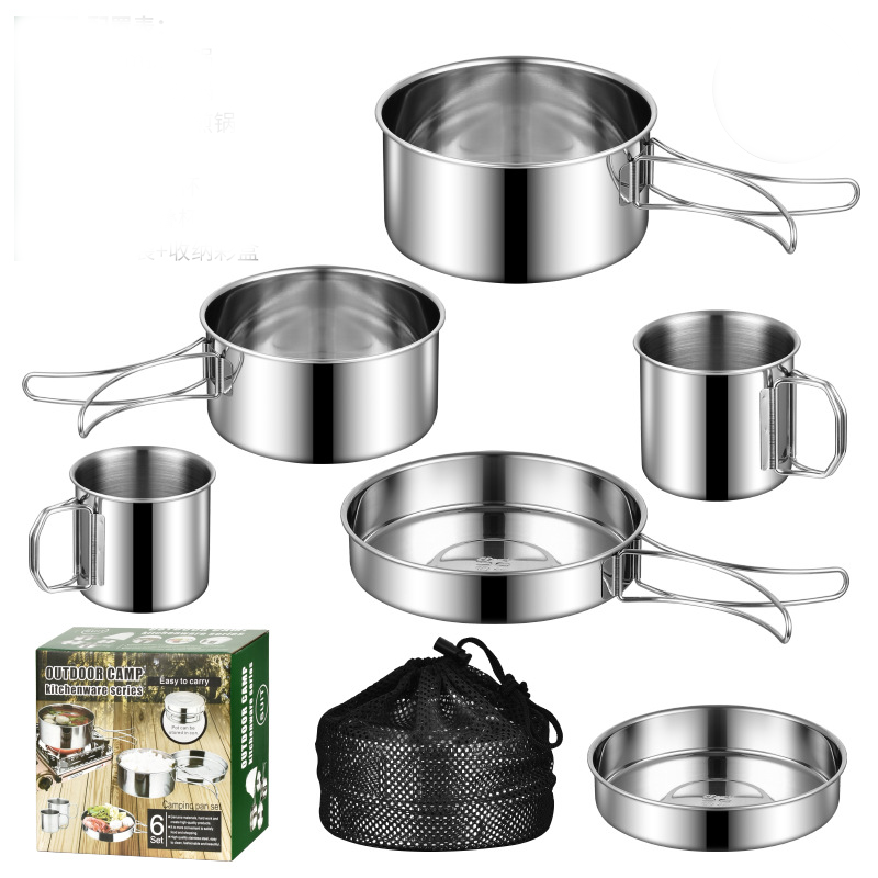 Outdoor Cookware Set - 304 Stainless Steel Camping Utensils Kit HW2011