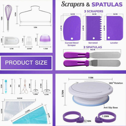 Cake Decorating Kit Cake Turntable Bakeware Set Pastry Tube Fondant 137pcs