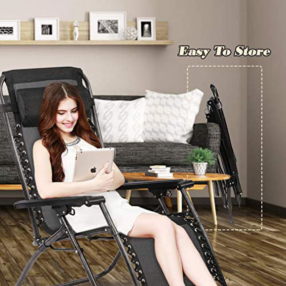 Camping Chair Zero Gravity Reclining Outdoor Garden Beach Chair